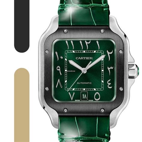 cartier santos green dial arabic|cartier santos middle east price.